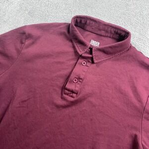 Under 5'10 Mens Pima Cotton‎ Polo Shirt Burgundy Short Sleeve Small
